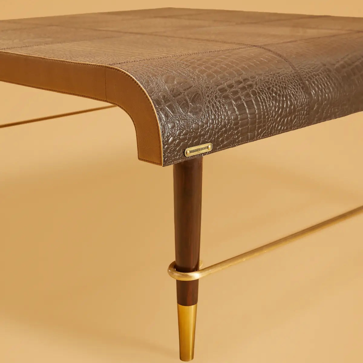 Mid-Century-Genuine Leather Centre Table