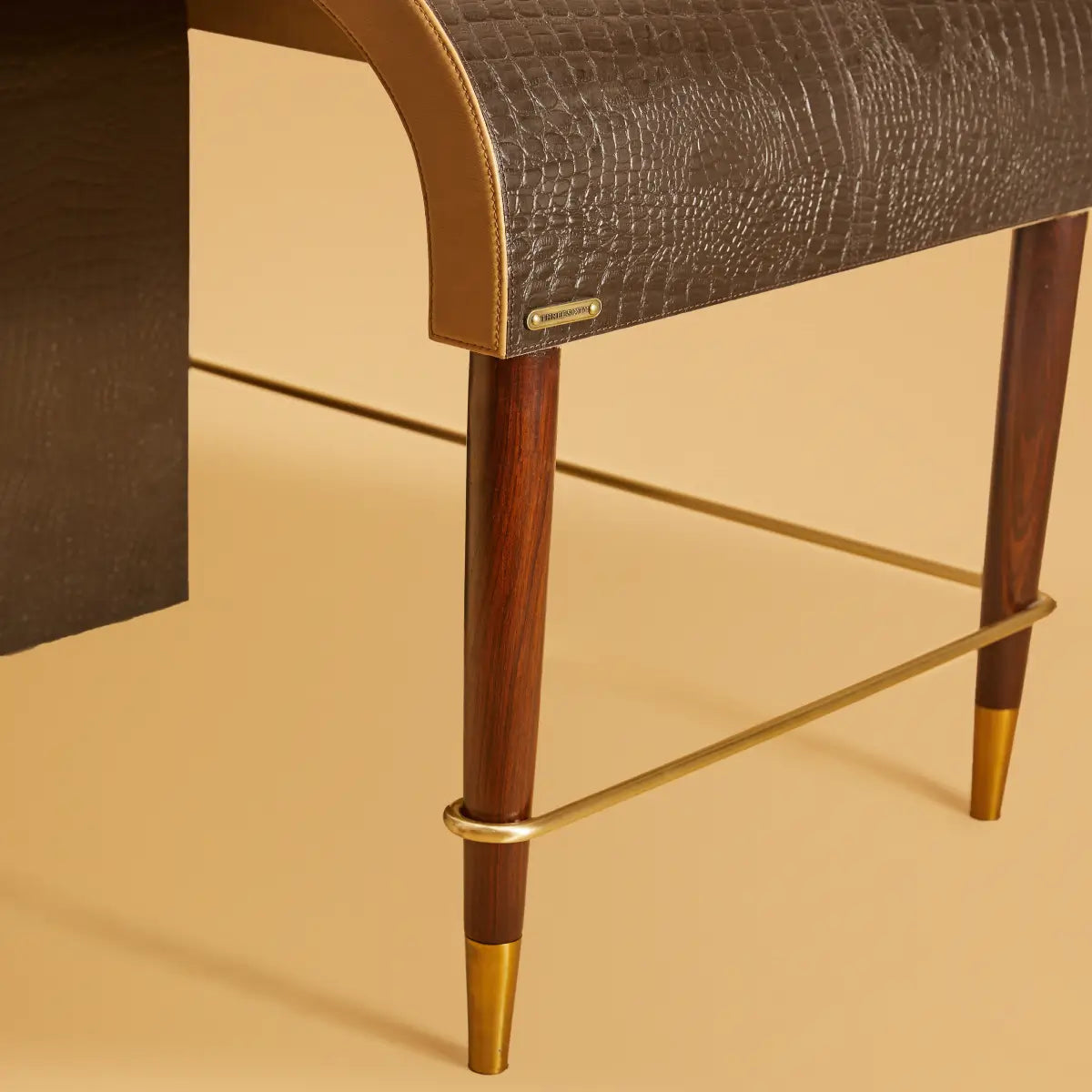 Mid-Century-Genuine Leather Study Desk-Brown – Three Sixty Leather