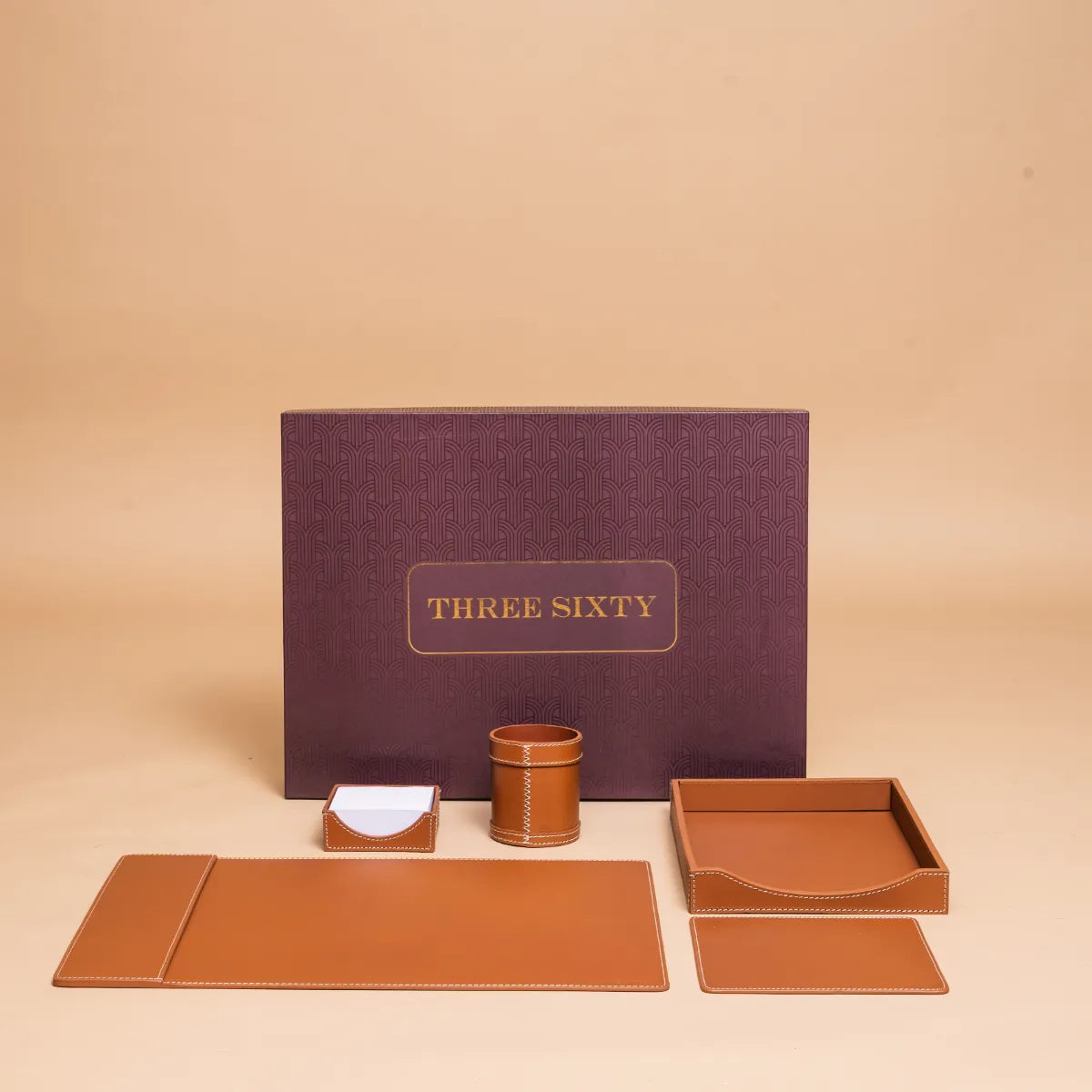 Desktop Set with Mouse Pad Cognac