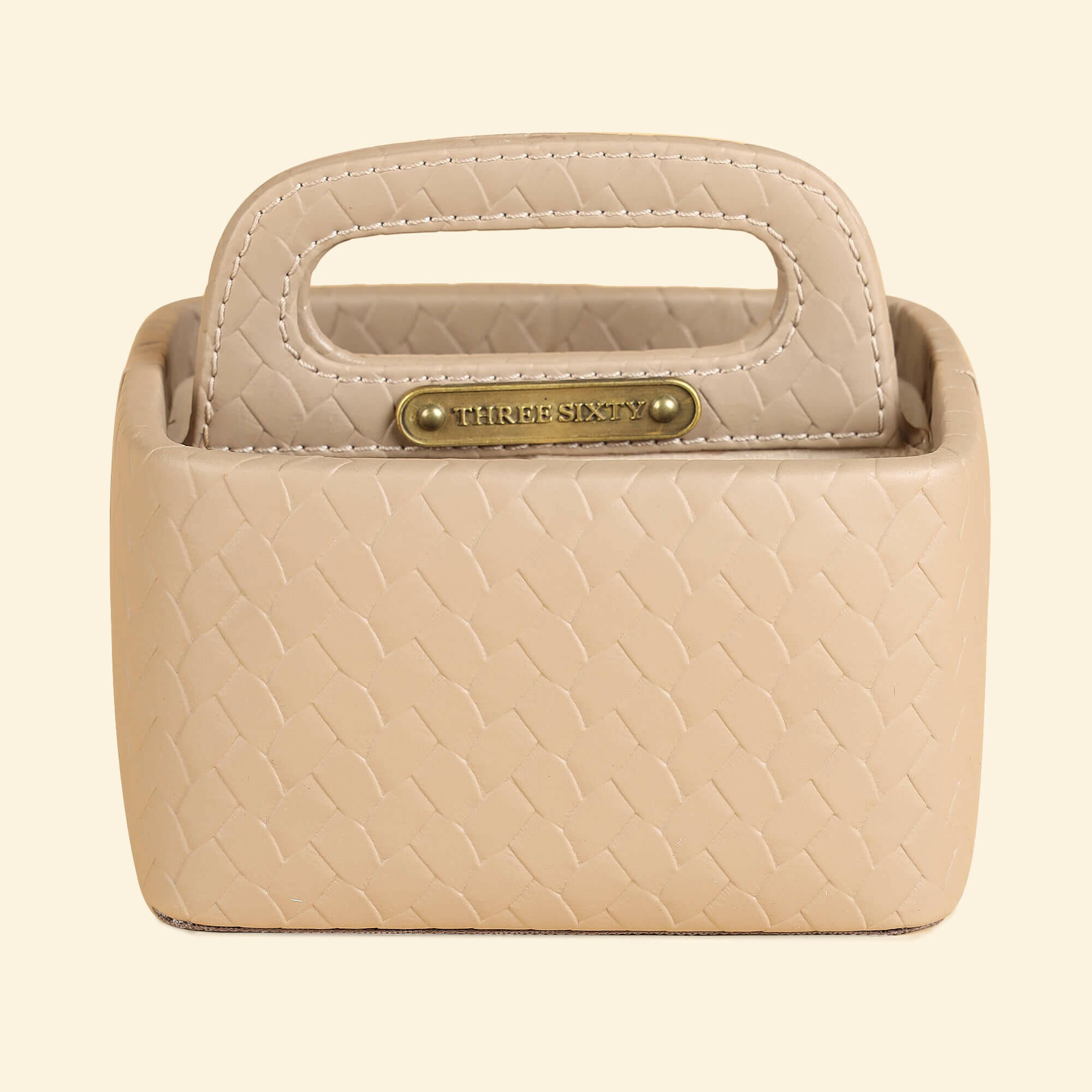 Entwine Multipurpose Caddy Beige | Faux Leather Desk Organizers