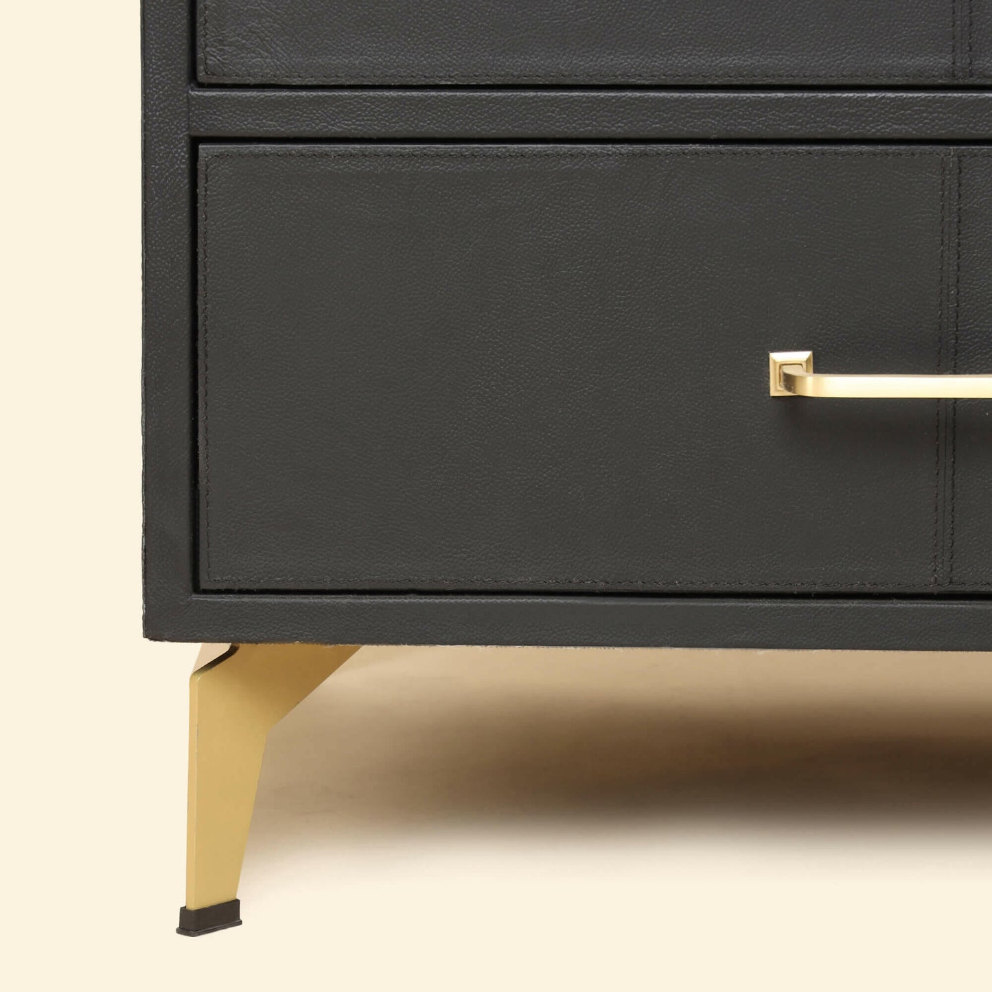 Nightstand with Three Drawers Black