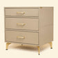 Nightstand with Three Drawers Taupe