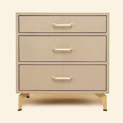 Nightstand with Three Drawers Taupe