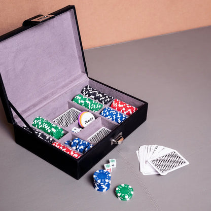 Poker Box in Genuine Leather with 200 Chips