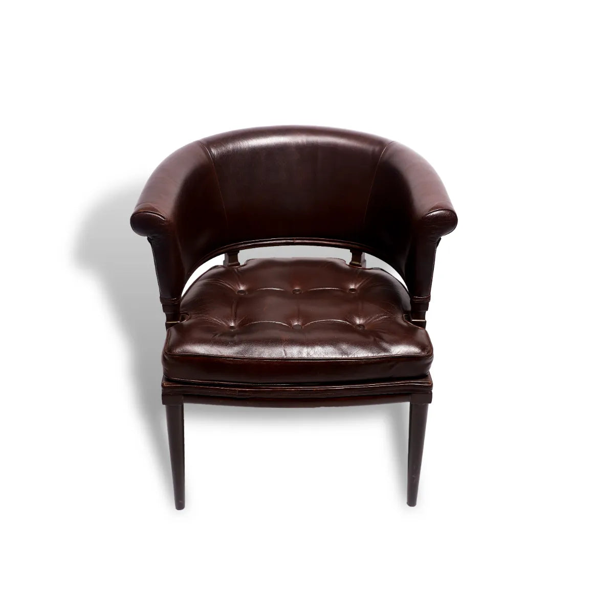 Premium Genuine Leather Chair In Brown Colour