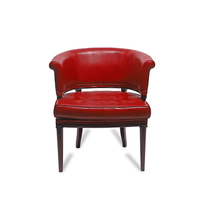 Premium Genuine Leather Chair In Red Colour