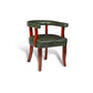 Premium Genuine Leather Low Seating Chair In Olive Green Color