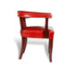 Premium Genuine Leather Low Seating Chair In Red Color