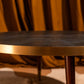 Round Centre Table- Embossed Leather Blue