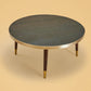 Round Centre Table- Embossed Leather Green