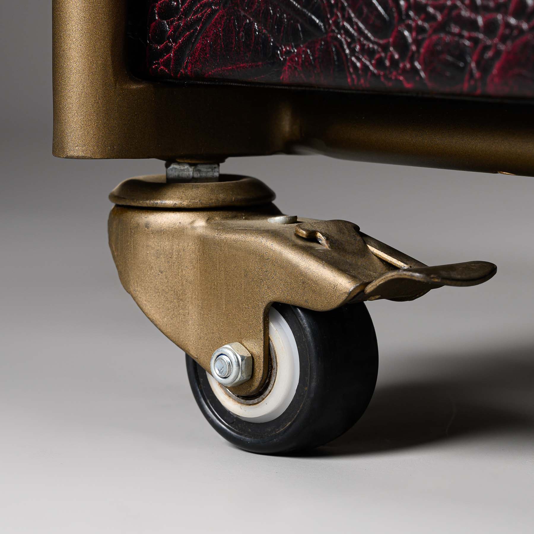 Rover Round Bar Trolley Burgundy