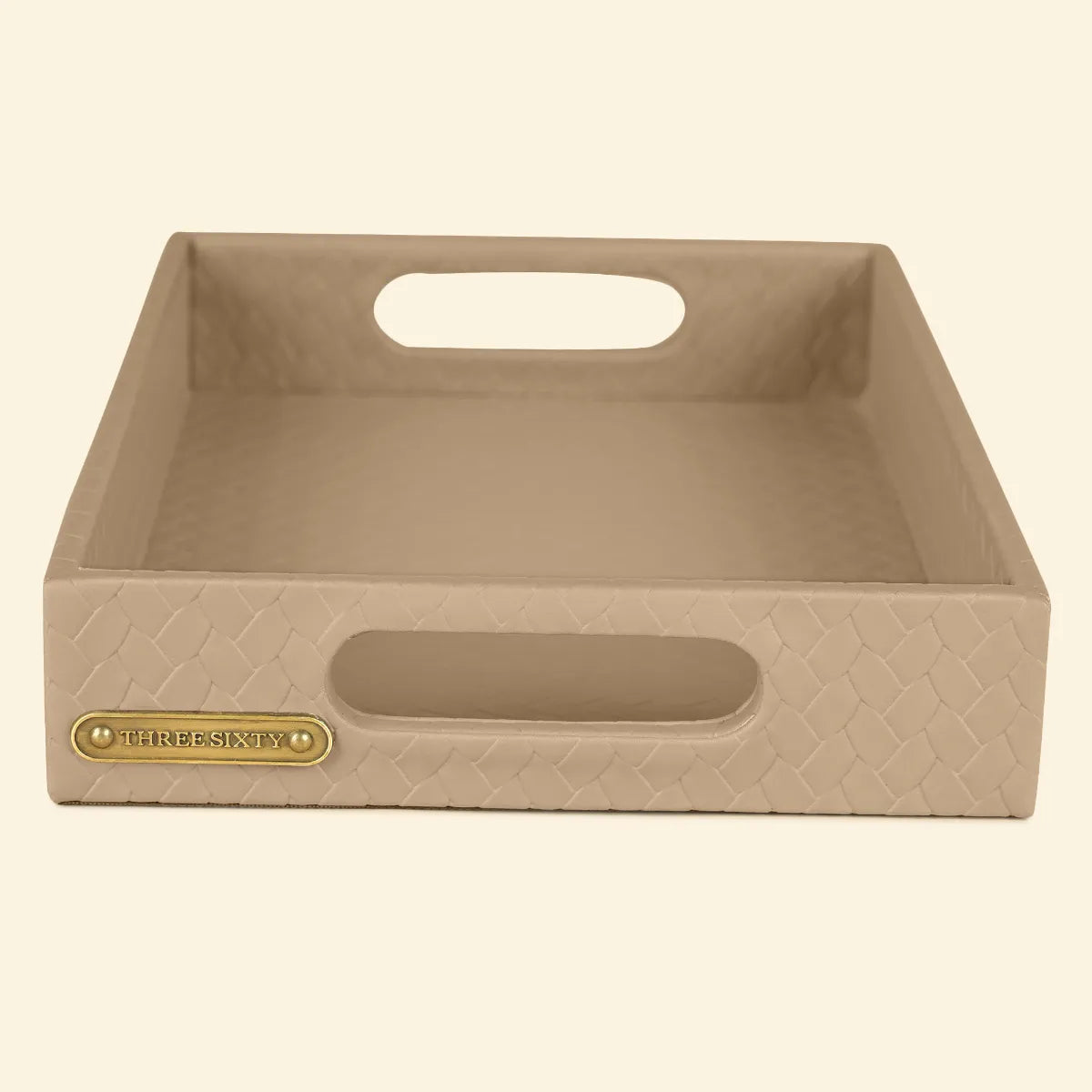 Entwine Small Rectangular Tray Beige