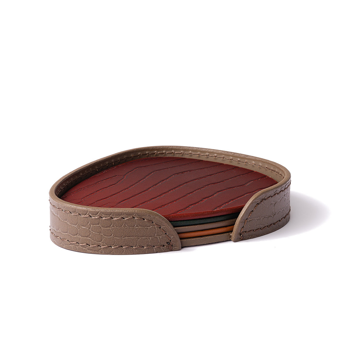 Sterling Coasters Set Abstract Shape Multicolor Taupe
