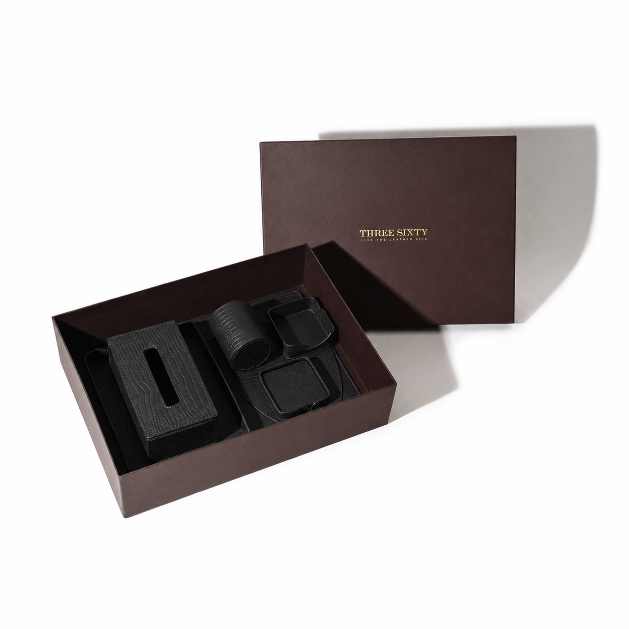 Sterling Croco Desktop Set Black