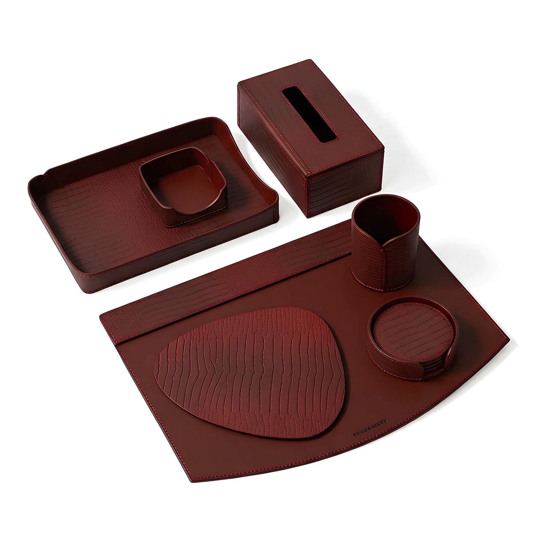 Sterling Desktop Set Maroon