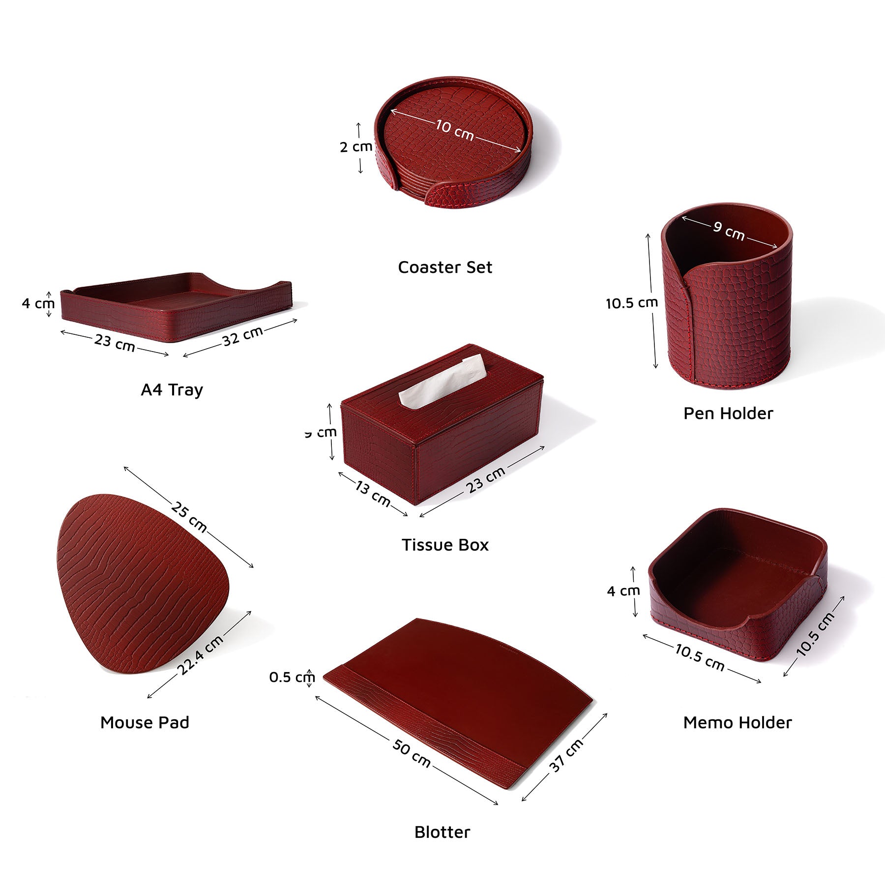 Sterling Desktop Set Maroon