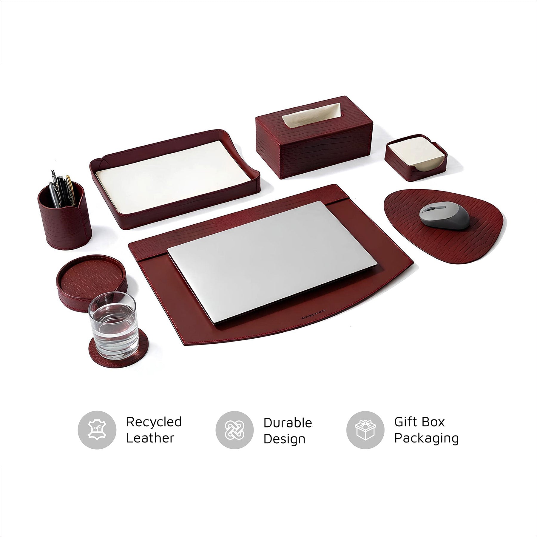 Sterling Desktop Set Maroon
