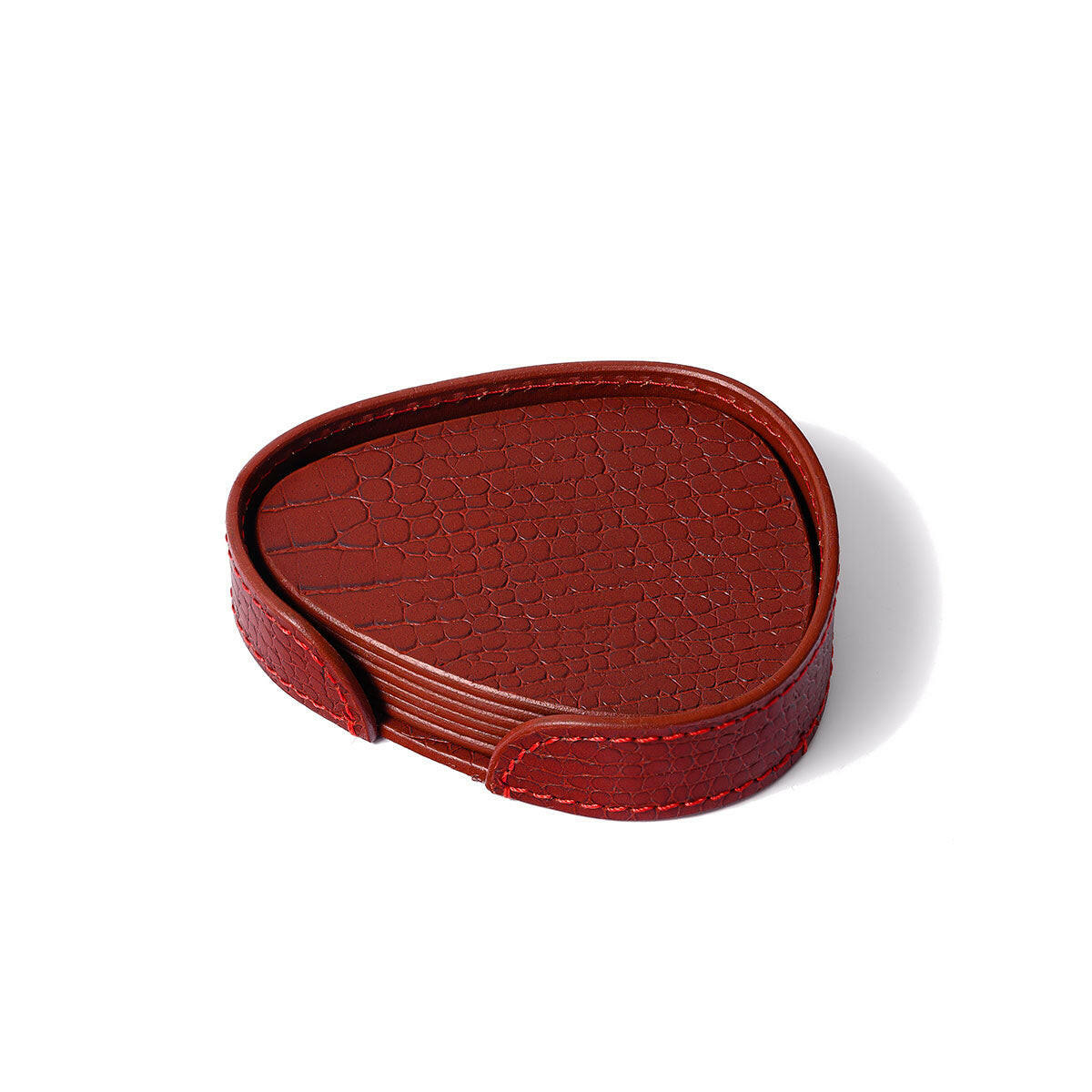 Sterling Coasters Set Abstract Shape Maroon
