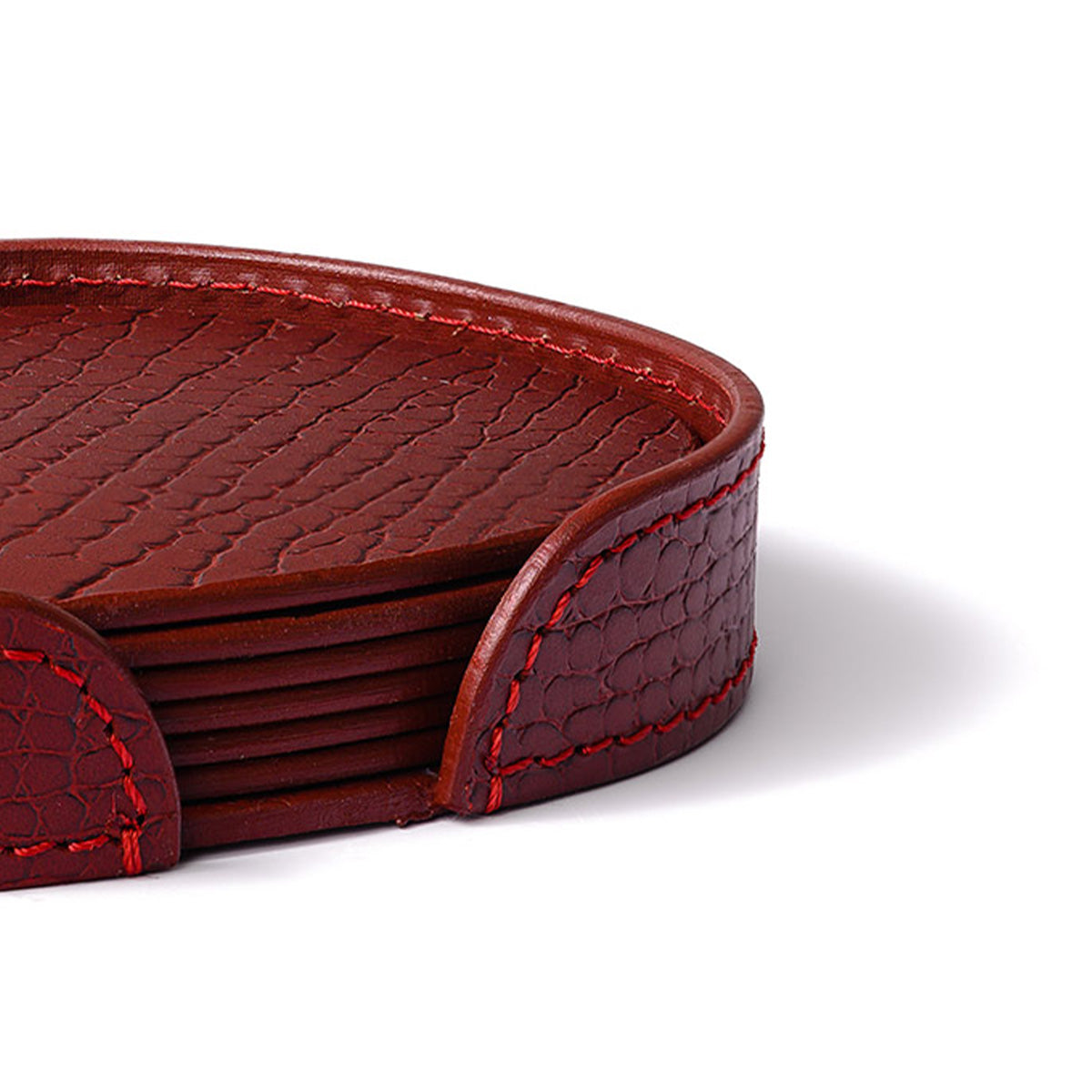 Sterling Coasters Set Abstract Shape Maroon