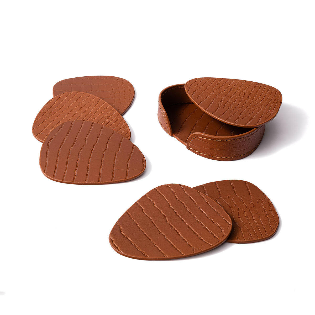 Sterling Coasters Set Abstract Shape Tan