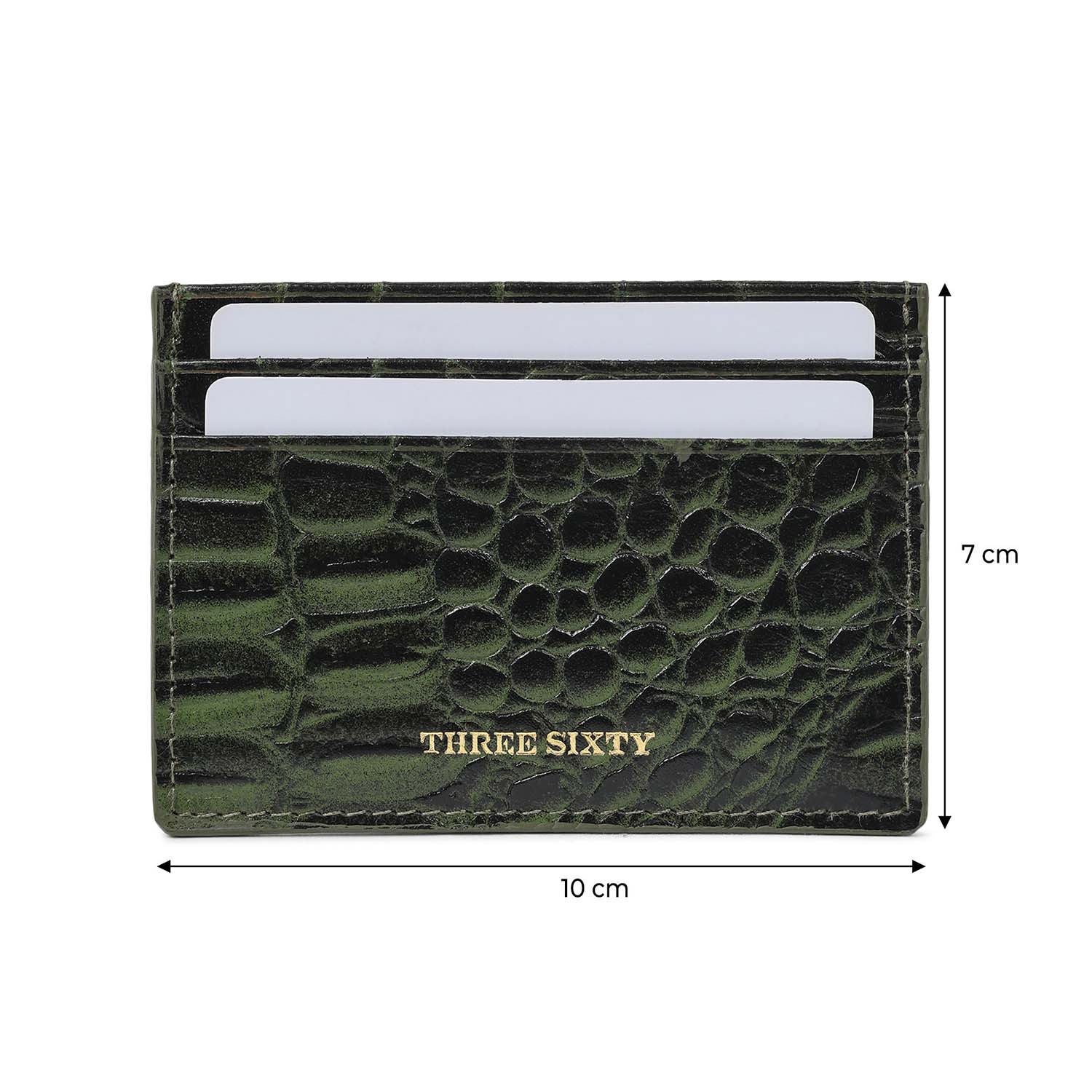 Terra Card Holder Croco Olive Green