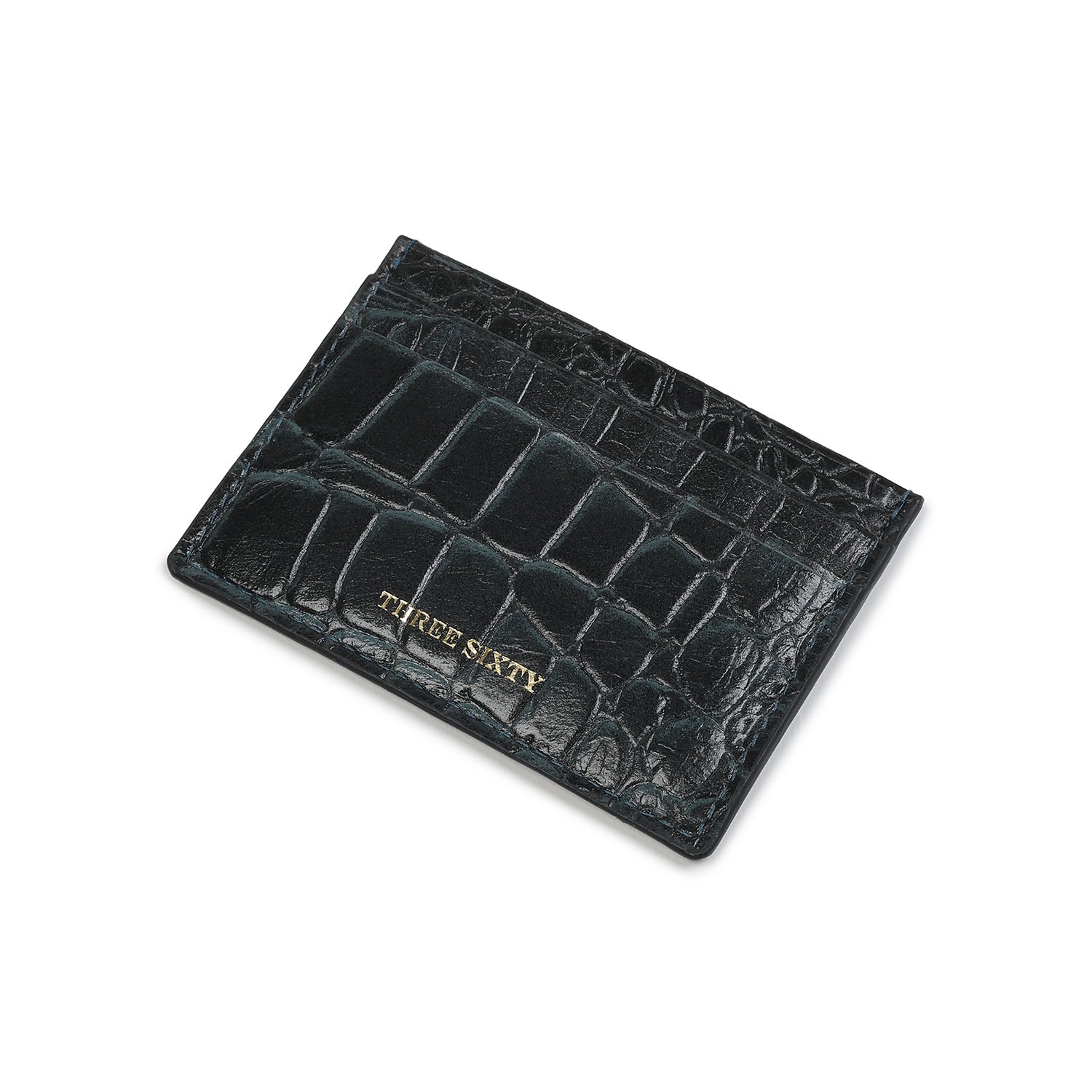 Terra Card Holder Croco Blue