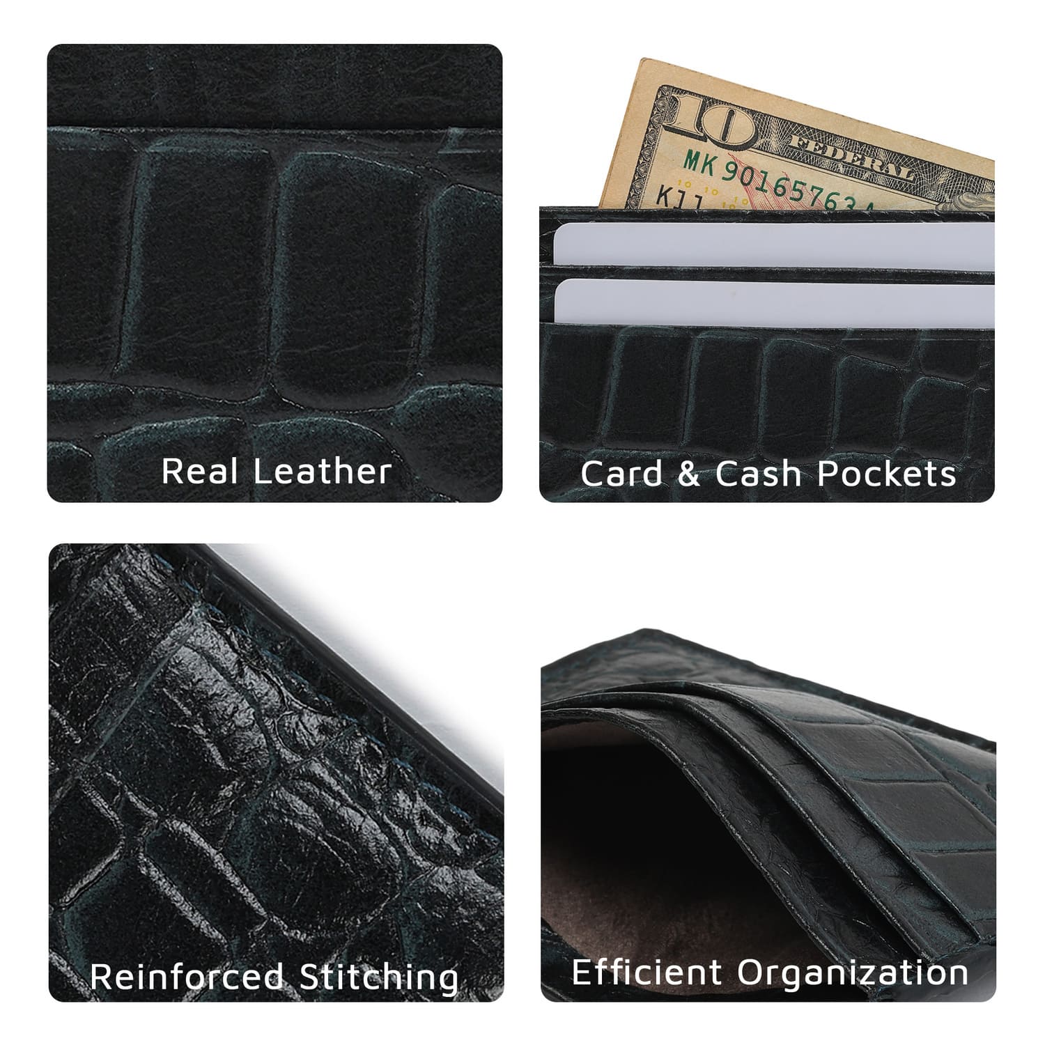 Terra Card Holder Croco Blue