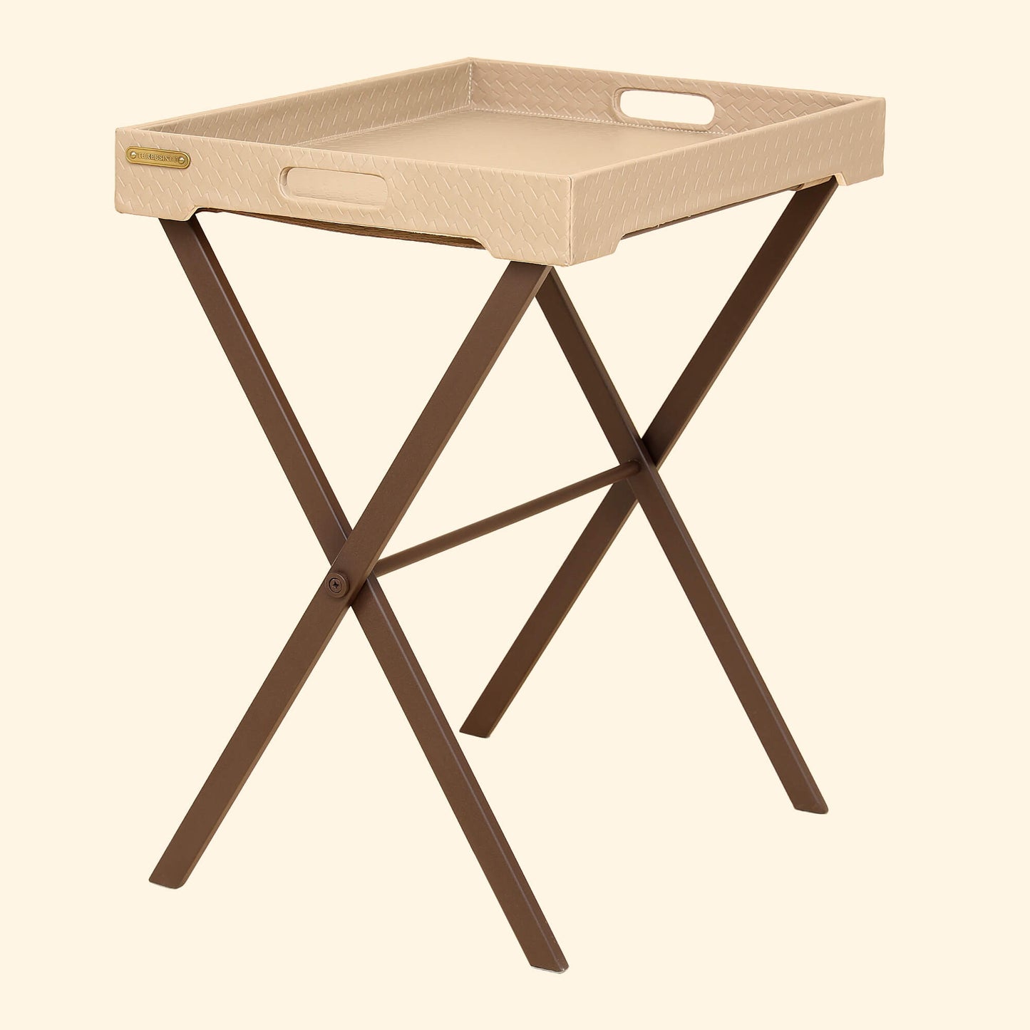 Tray On Stand Beige