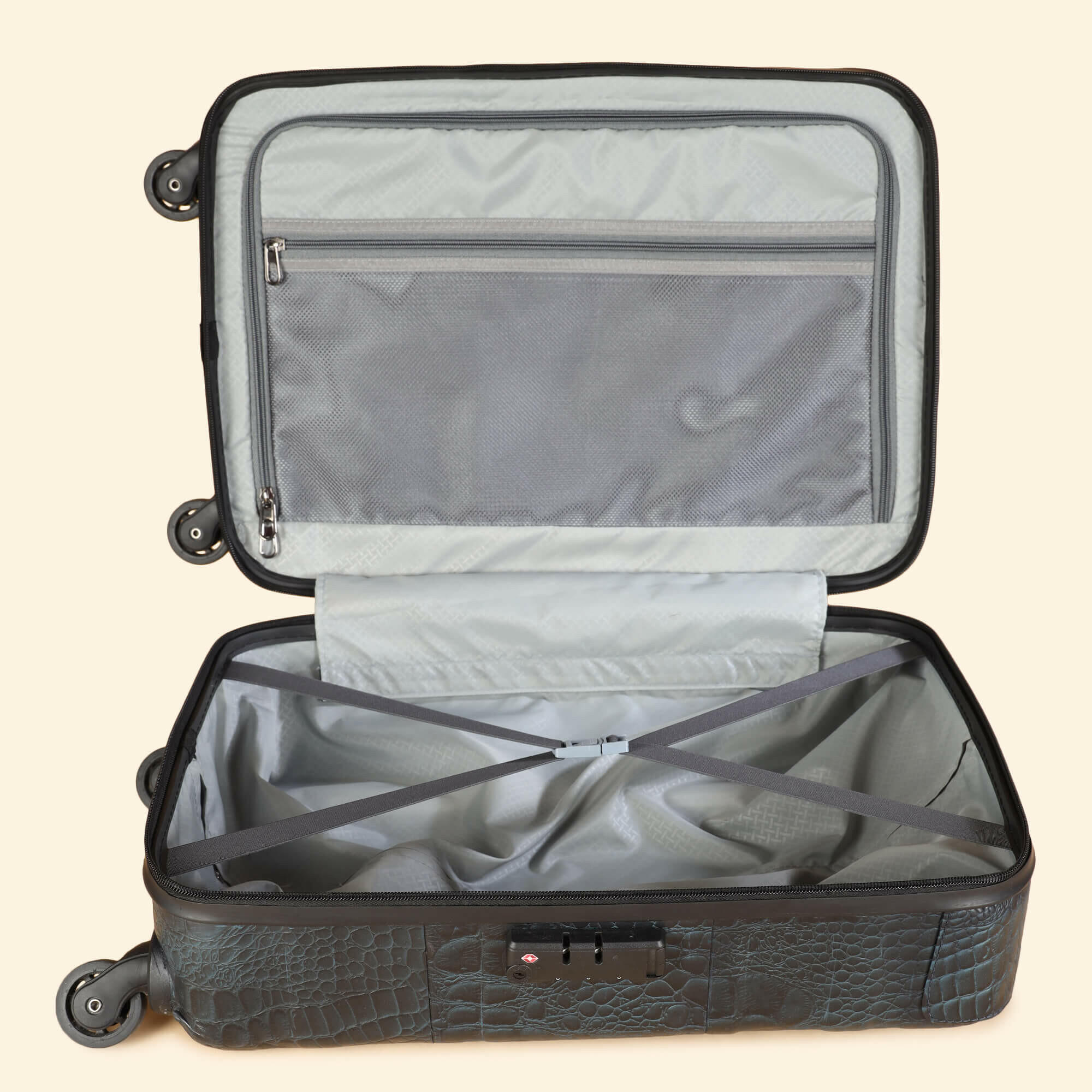 Trolley Bag Premium Quality Genuine Croco Leather Blue
