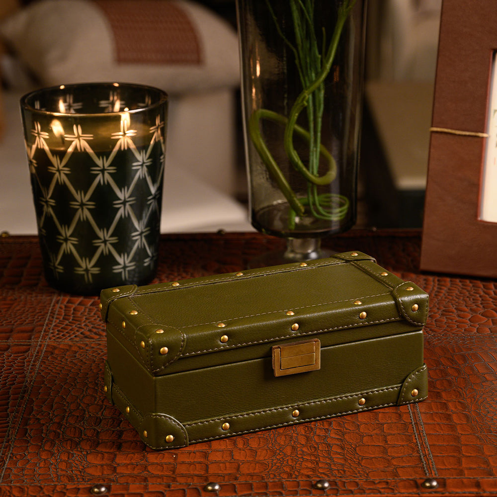 Buy Trunke Keepsake Box Green Stylish Memory Organizer Online - Three ...