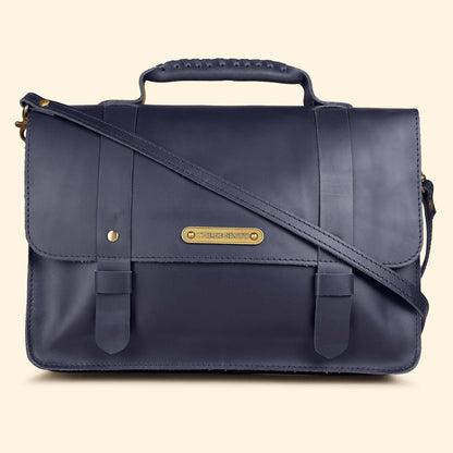 Olgor Utility bag- Genuine Leather Navy Blue