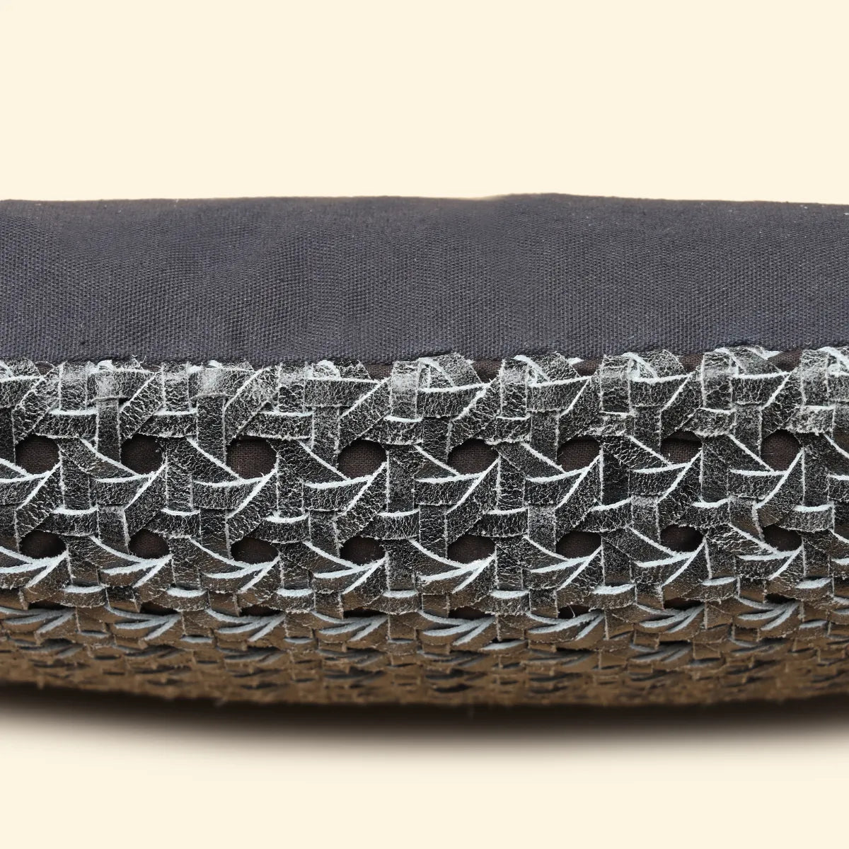 Weave Texture Leather Cushion-Grey