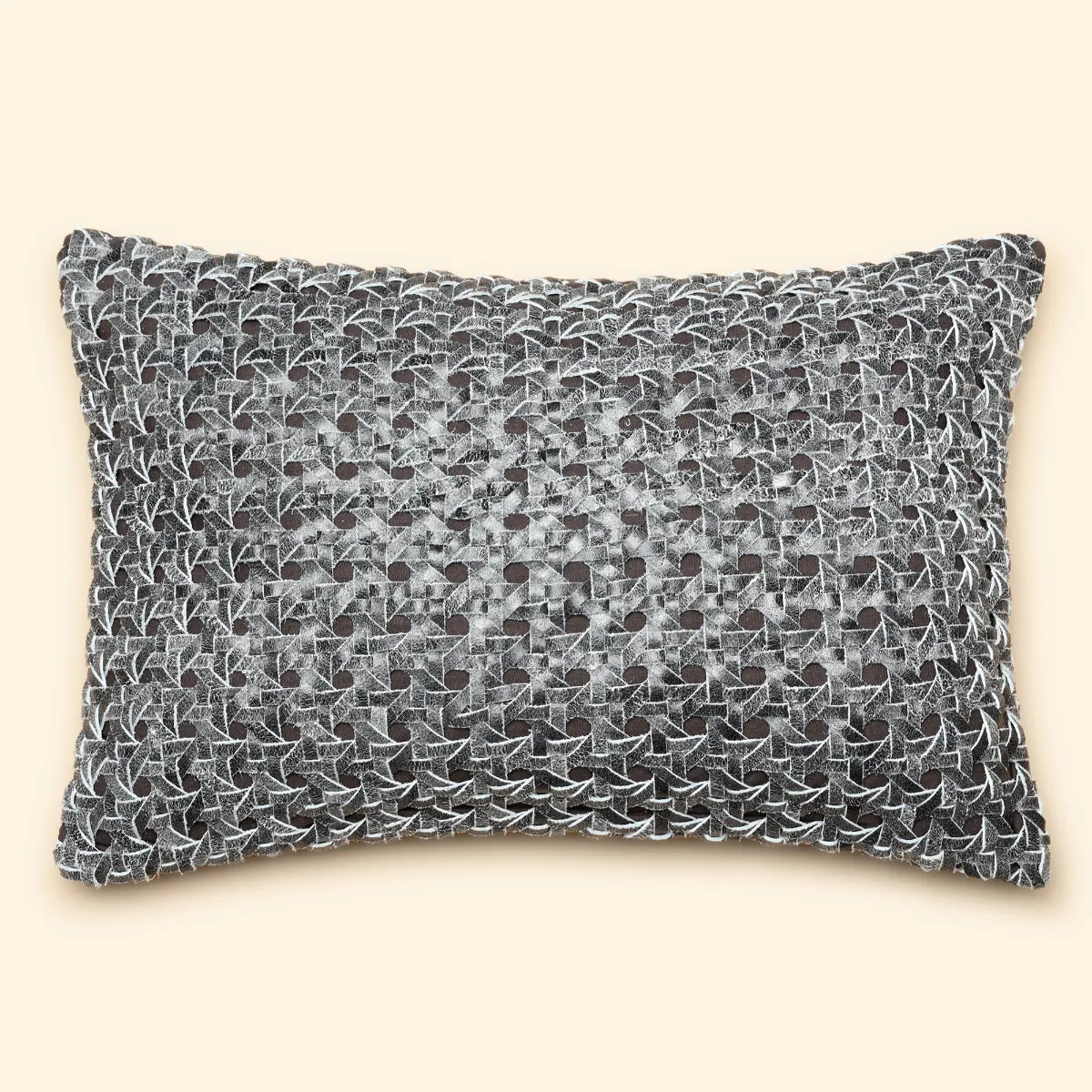 Weave Texture Leather Cushion-Grey