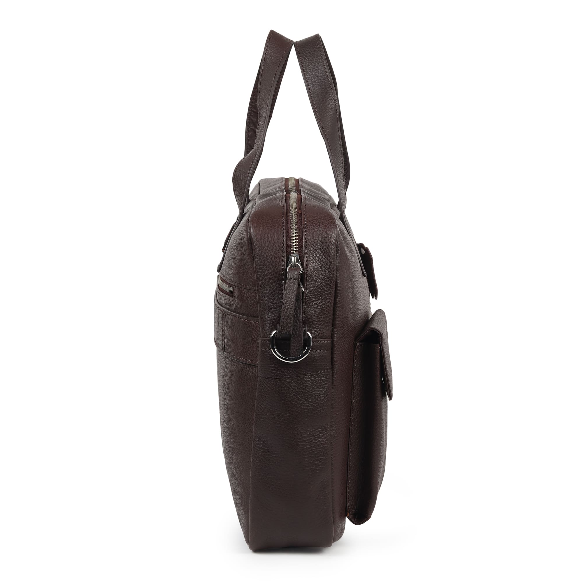 Weston 16 Inch Leather Laptop Bag Brown