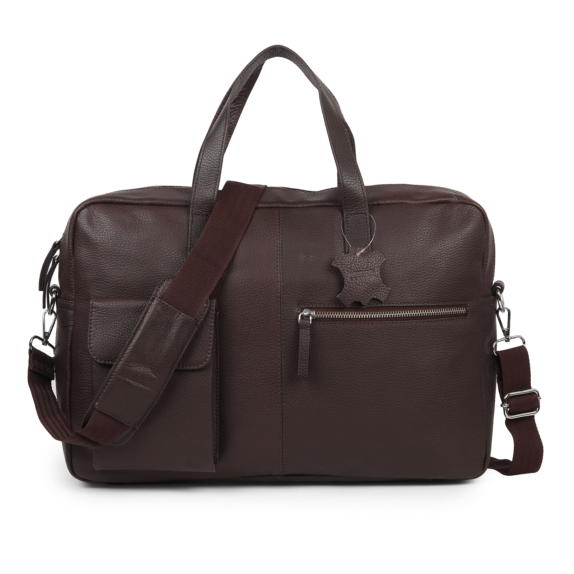 Weston 16 Inch Leather Laptop Bag Brown