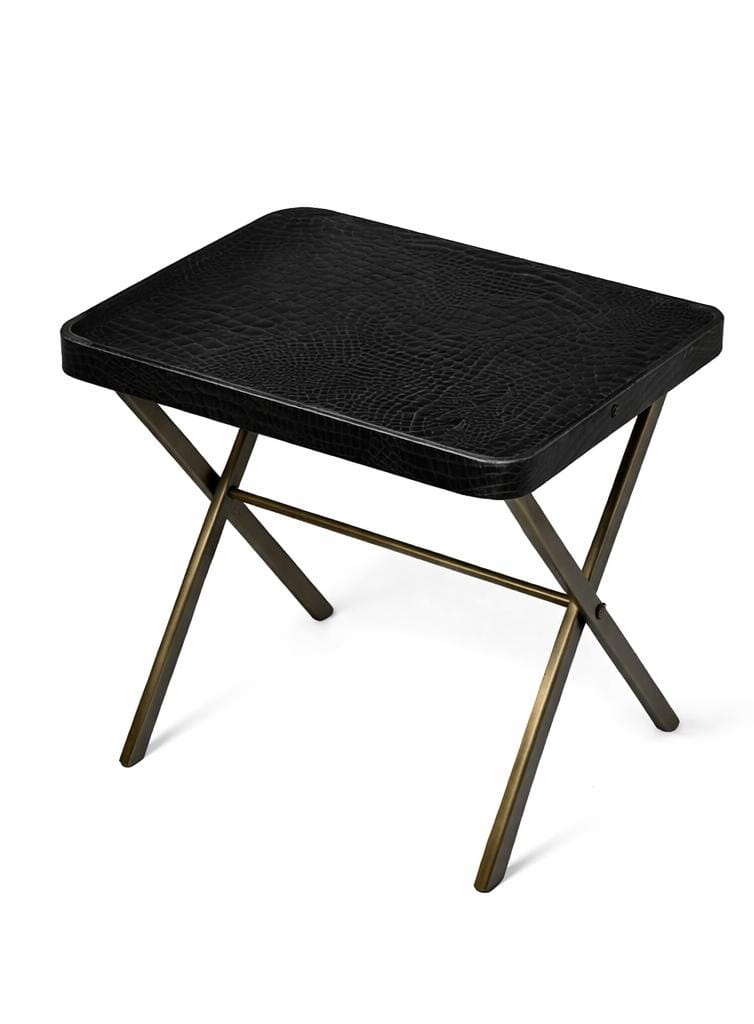 Tray On Stand Croco Black