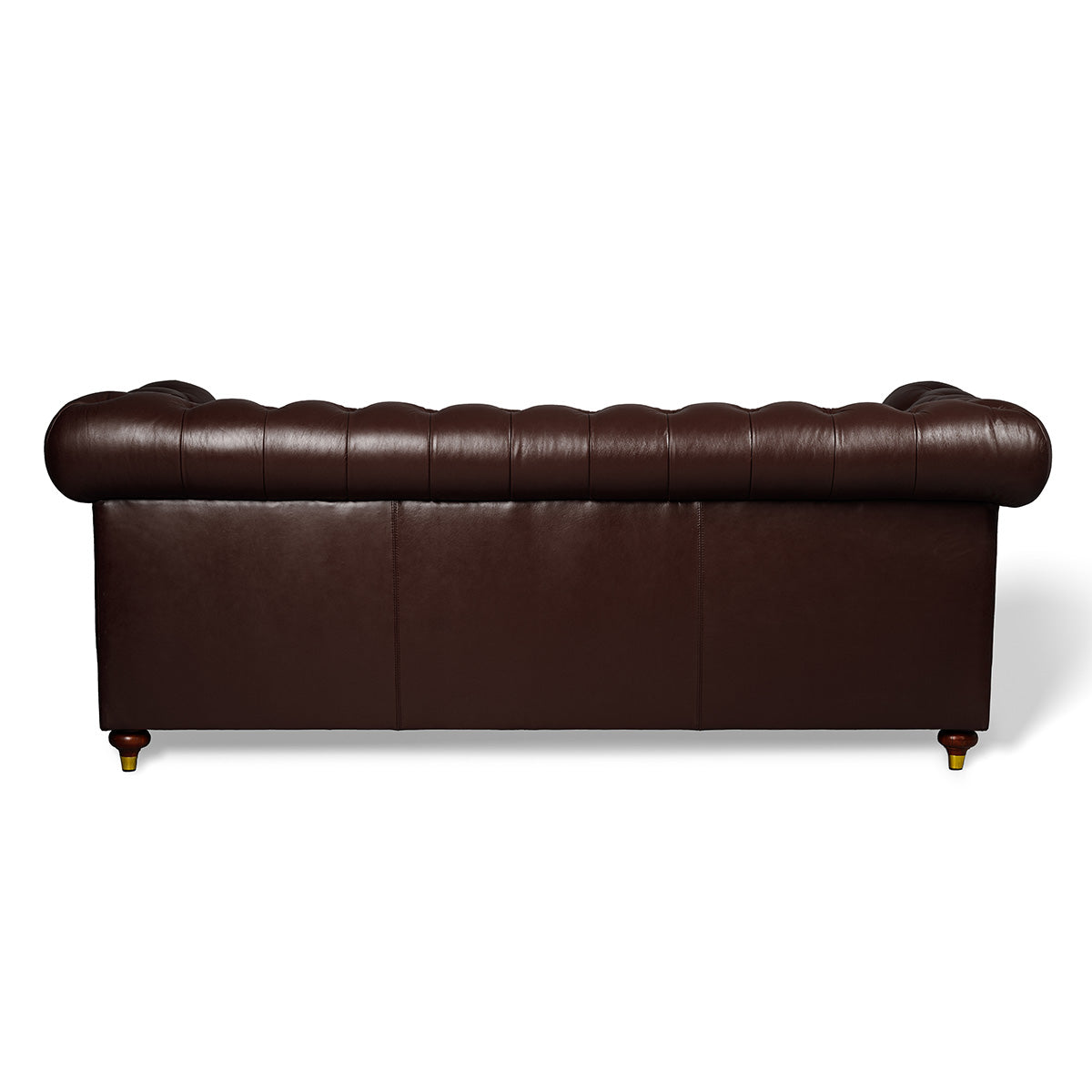 Chesterfield Genuine Leather Three Seater Sofa Brown