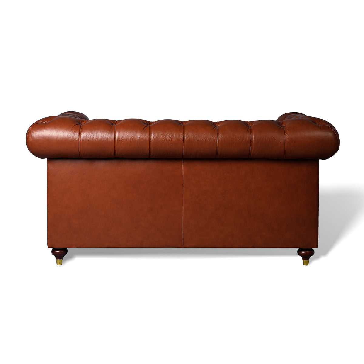 Chesterfield Genuine Leather Two Seater Sofa Cognac