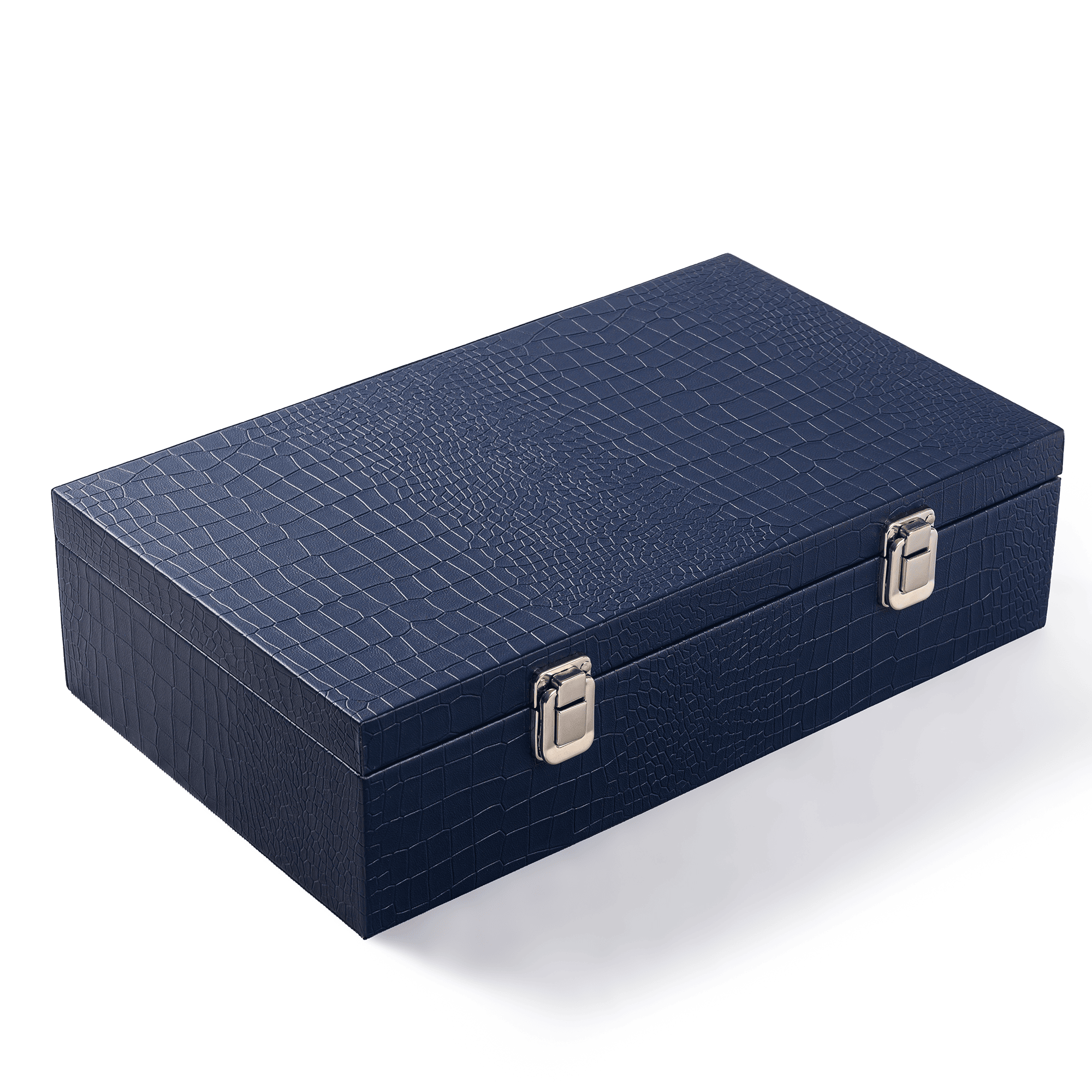 Multi-Purpose Storage Box Faux Leather Blue