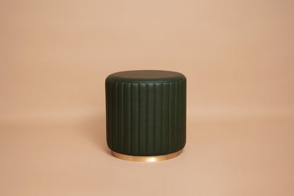 Linear Round Ottoman Olive Green
