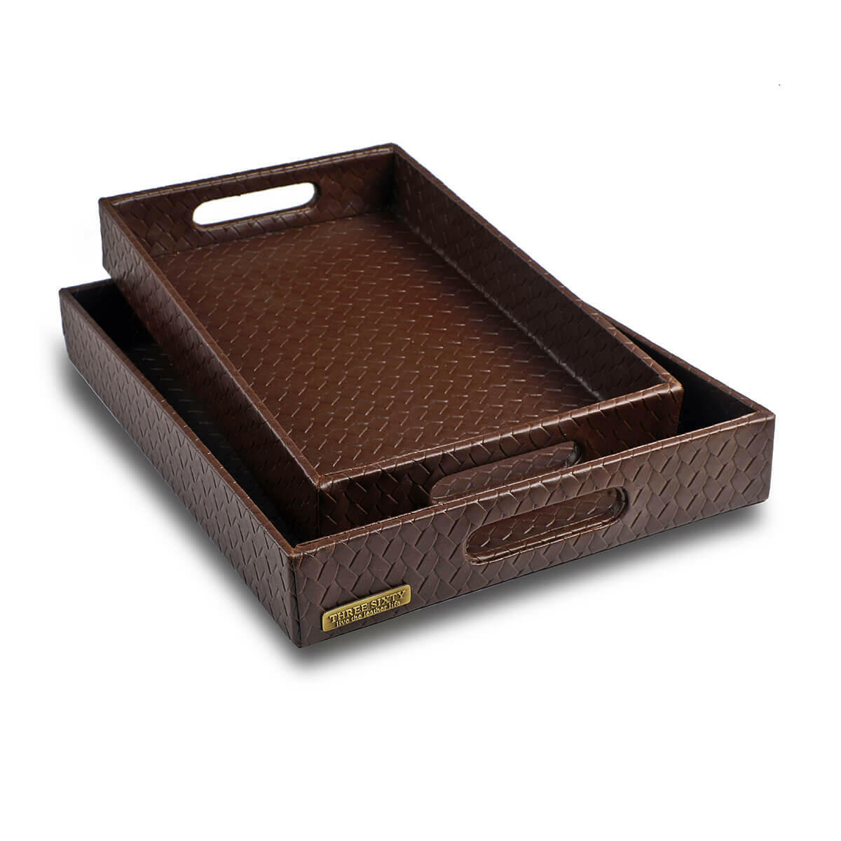 Entwine Multipurpose Trays Set Of 2 Brown