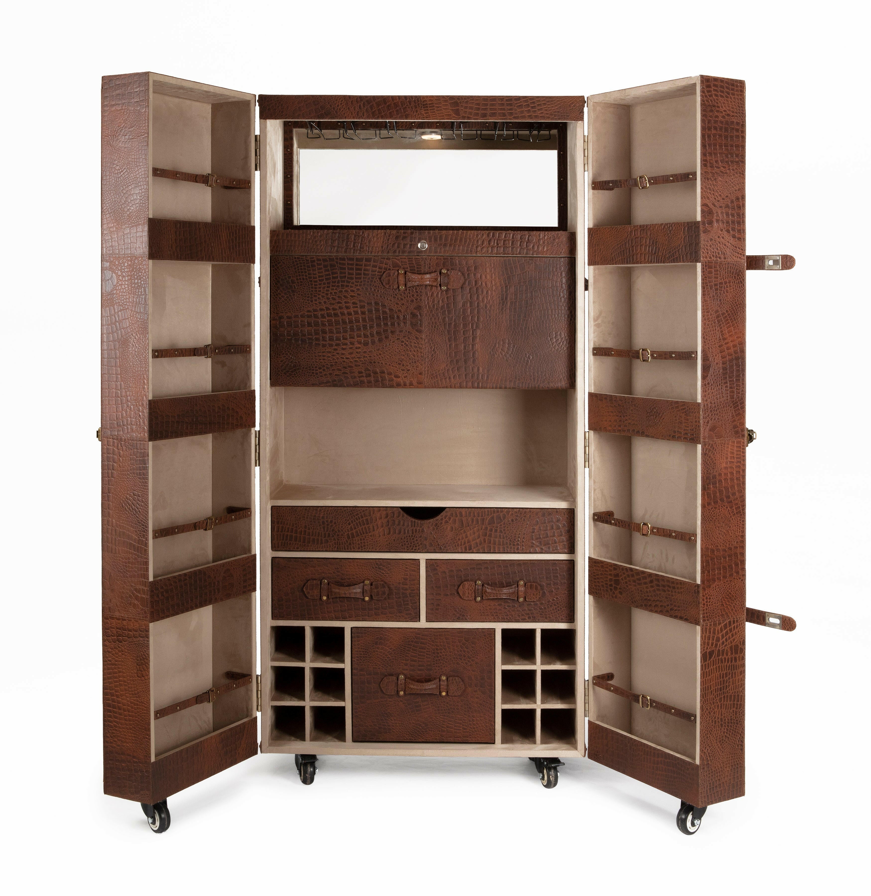 Artemis Croco Tall Leather Bar Tan - Three Sixty Life