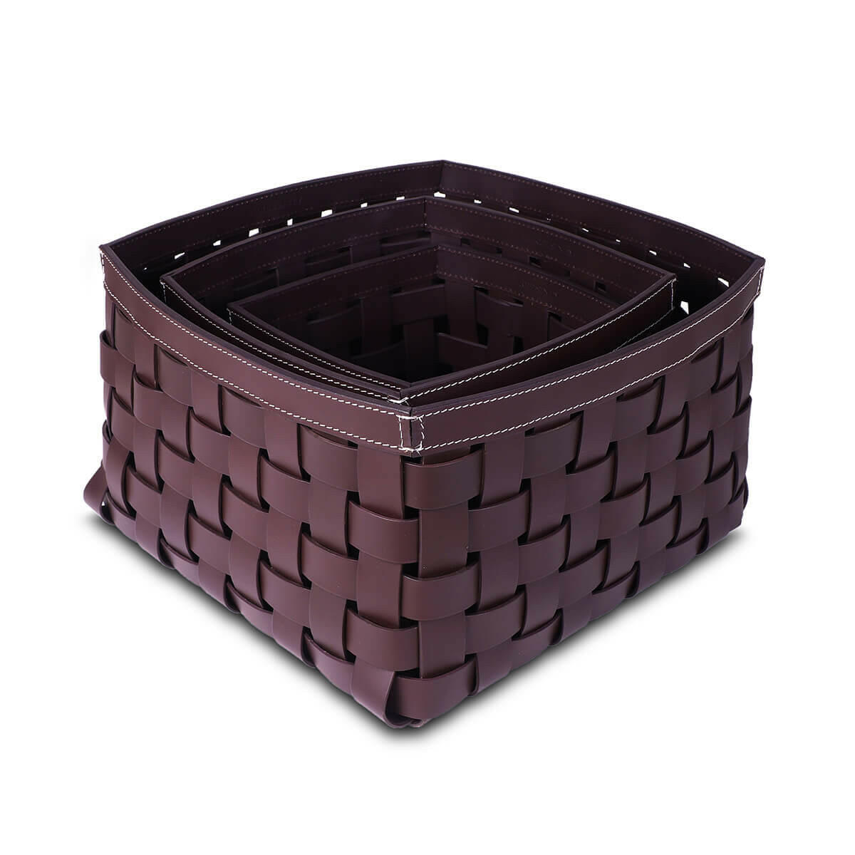 Modella Storage Baskets Set Of 3 Bordeaux