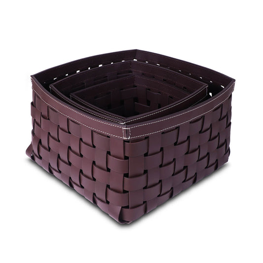 Storage Baskets Set Of 3 Bordeaux