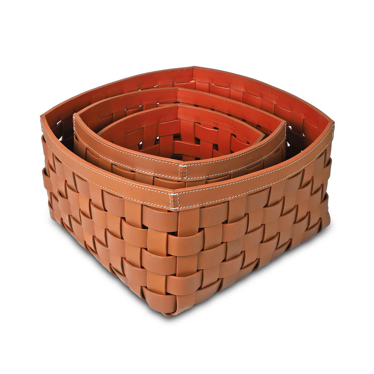 Modella Storage Baskets Set Of 3 Cognac