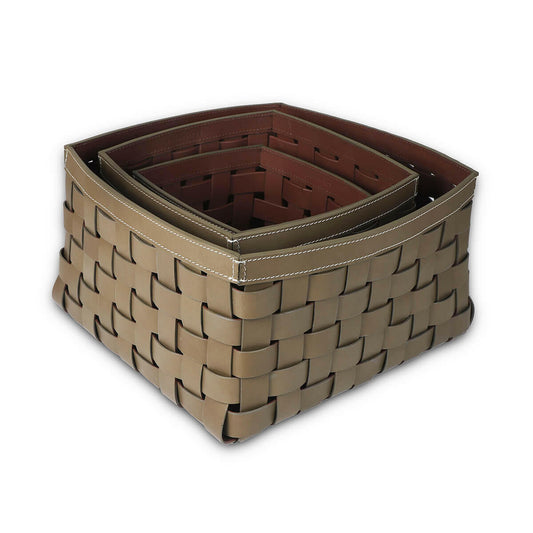 Storage Baskets Set Of 3 Taupe