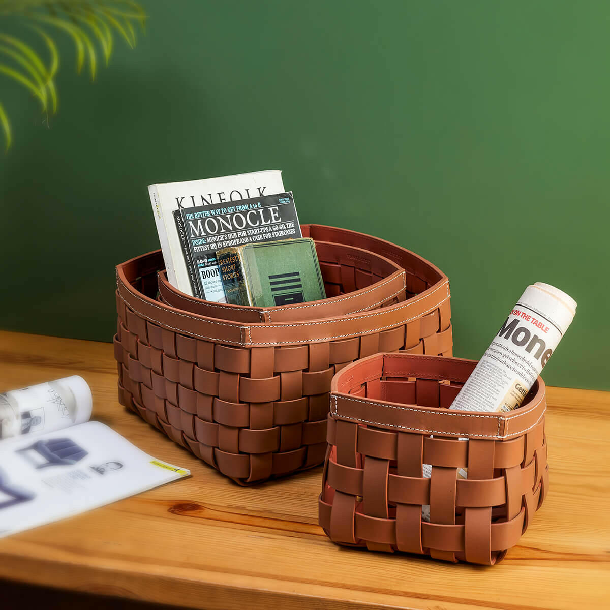Modella Storage Baskets Set Of 3 Cognac