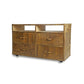 Classic Genuine Leather Tv Console In Tan Color
