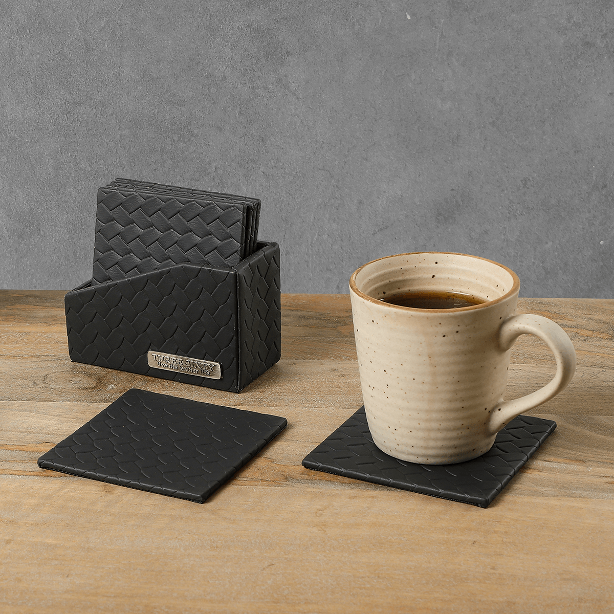 Entwine Coasters Set Of 6 Black