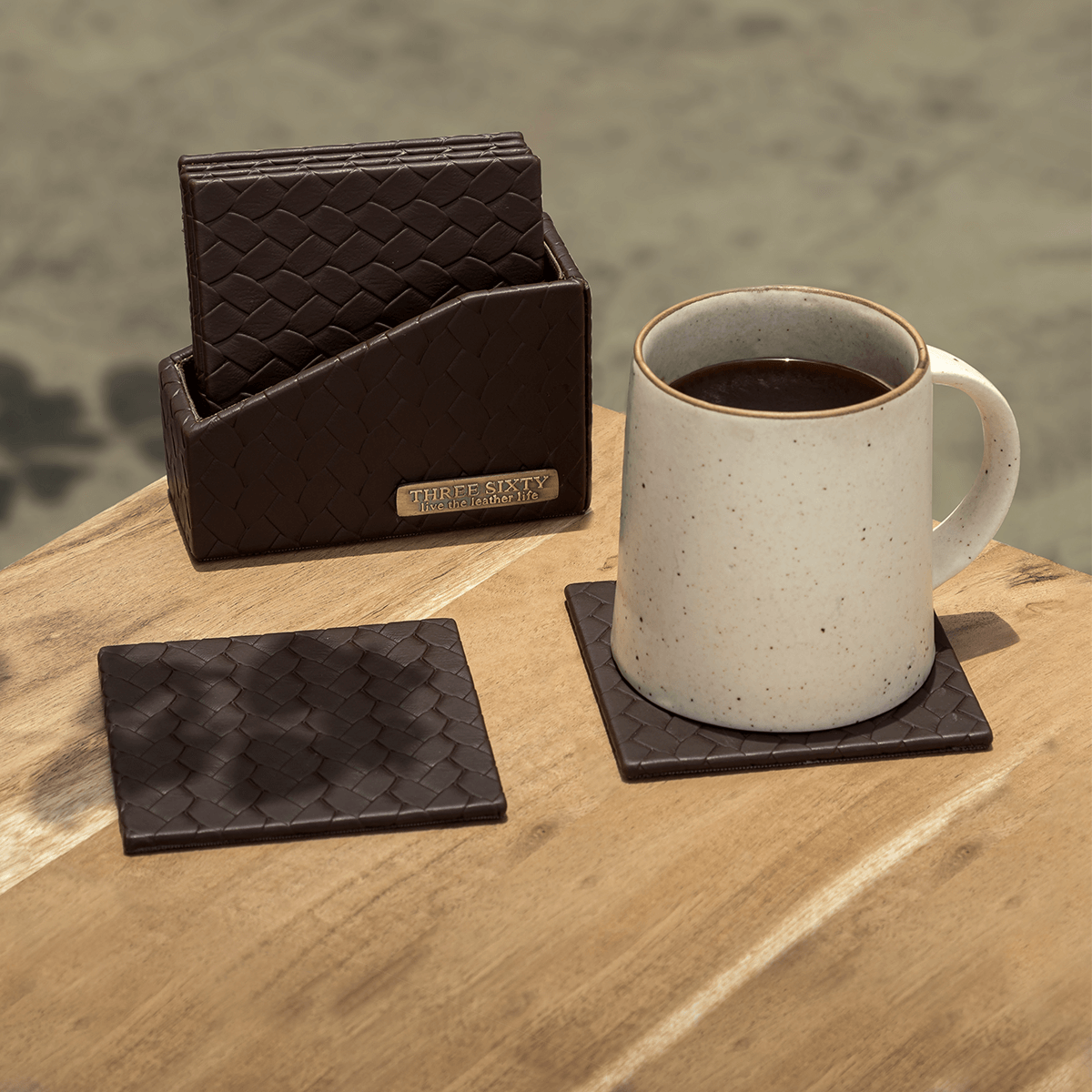 Entwine Coasters Set Of 6 Brown